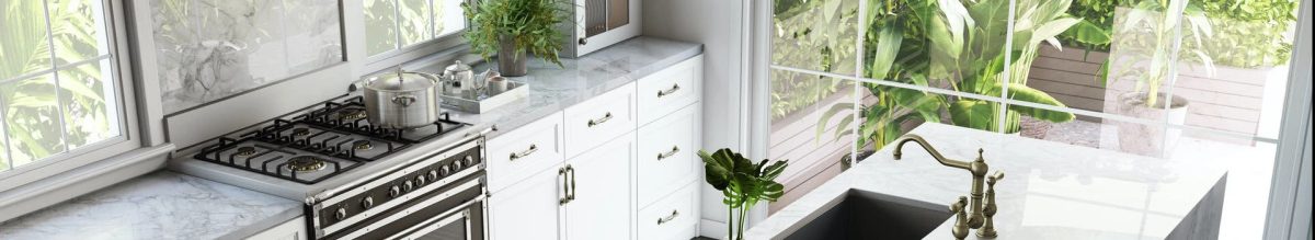 Dekton Bergen med tydliga marmoreringar i gråskala